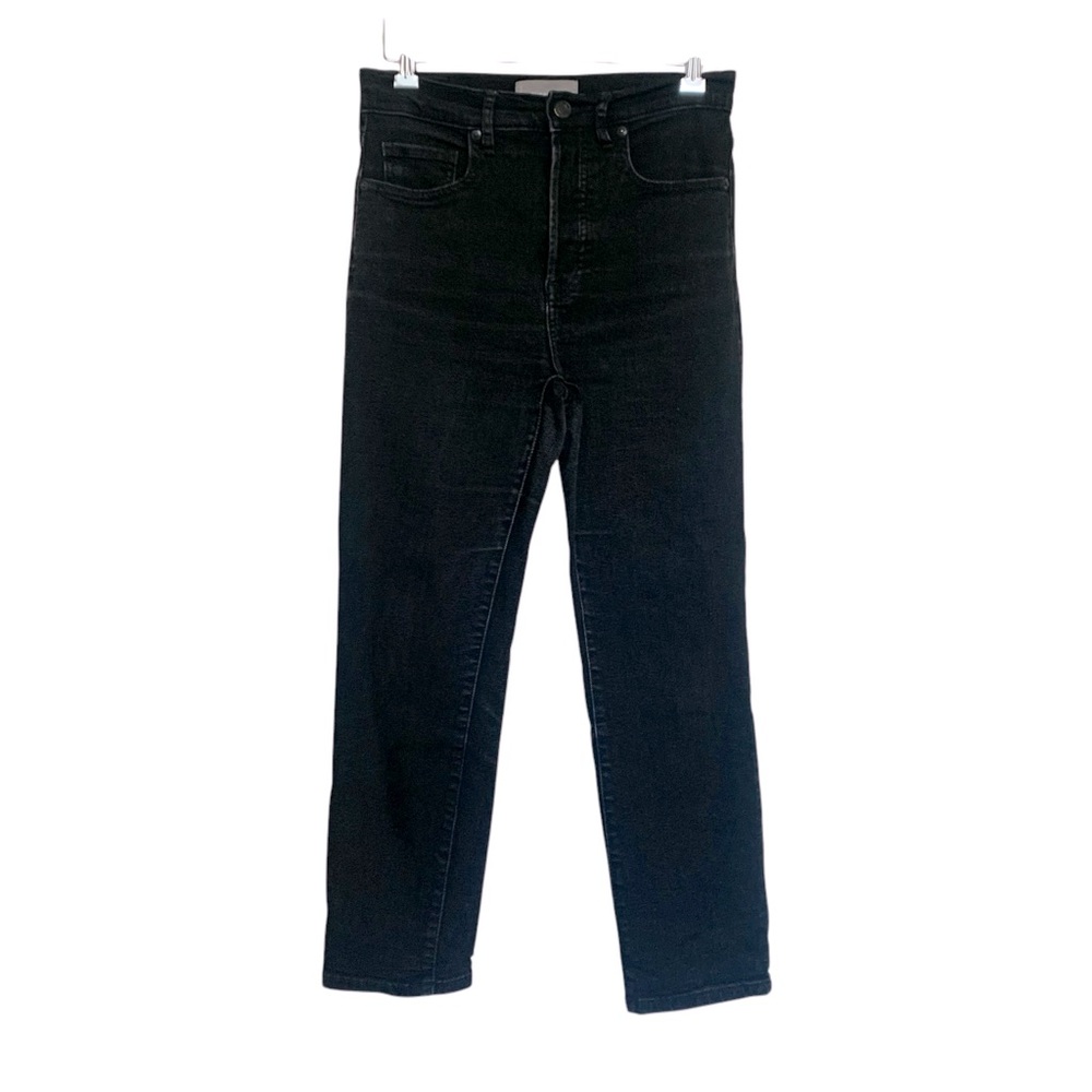 Everlane Cigarette Black High-rise Slim-straight Ankle Button Fly Jeans
